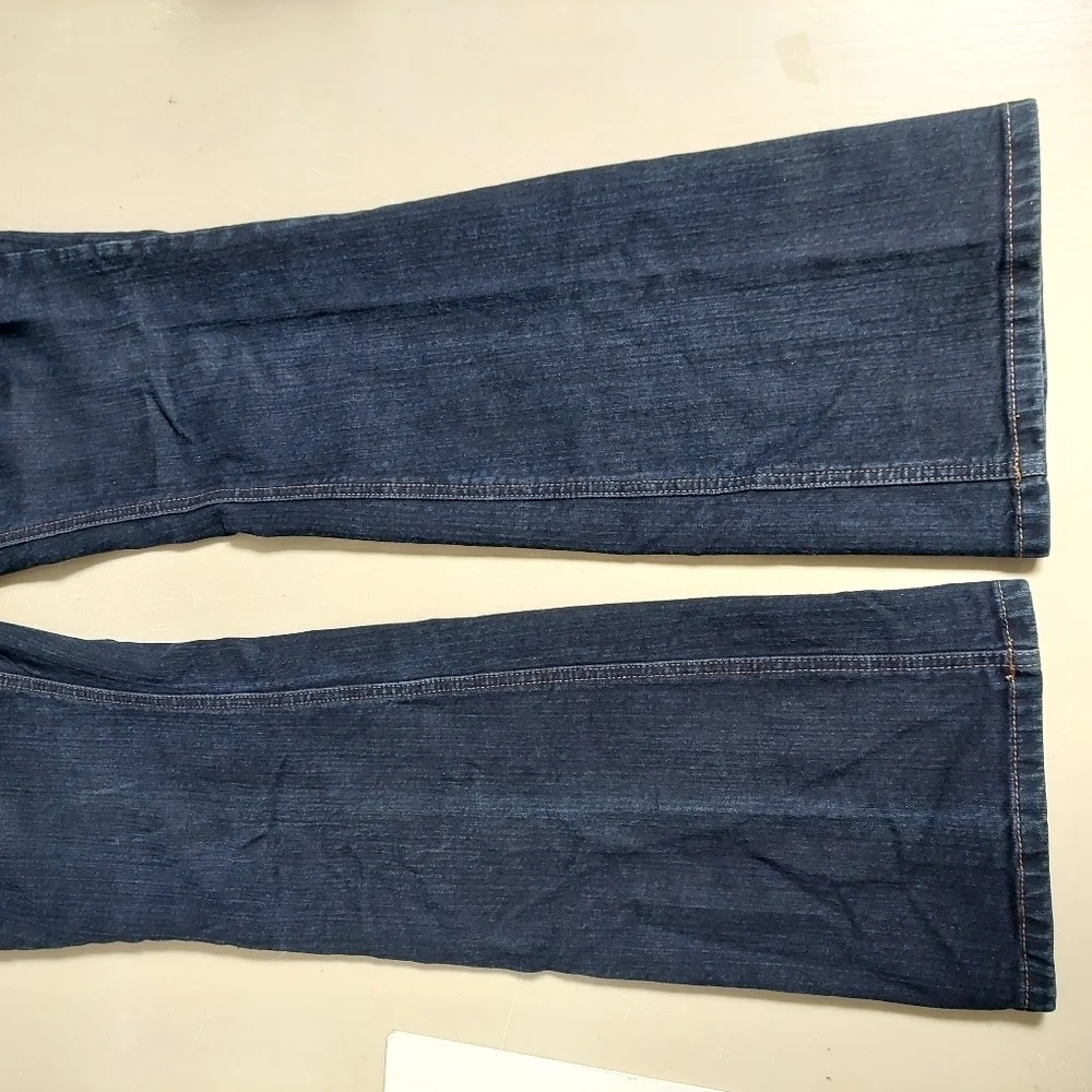 Chicos Blue Denim‎ Charm Jeans Platinum Rhinestones Bling  Flare Bootcut Stretch - Picture 8 of 12